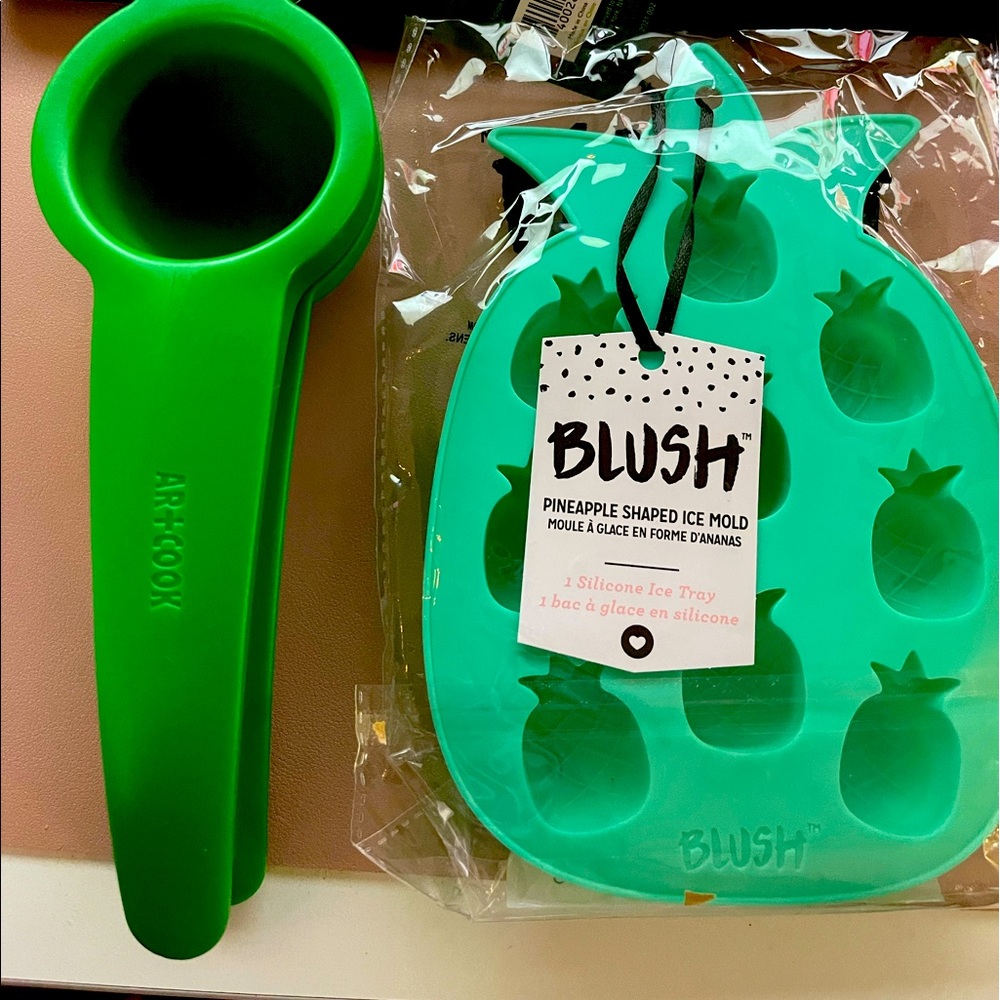 Blush Pineapple Shaped Ice Mold & AR+COOK Citrus Squeezer